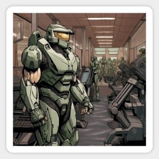 Master Chief At The Gym Sticker